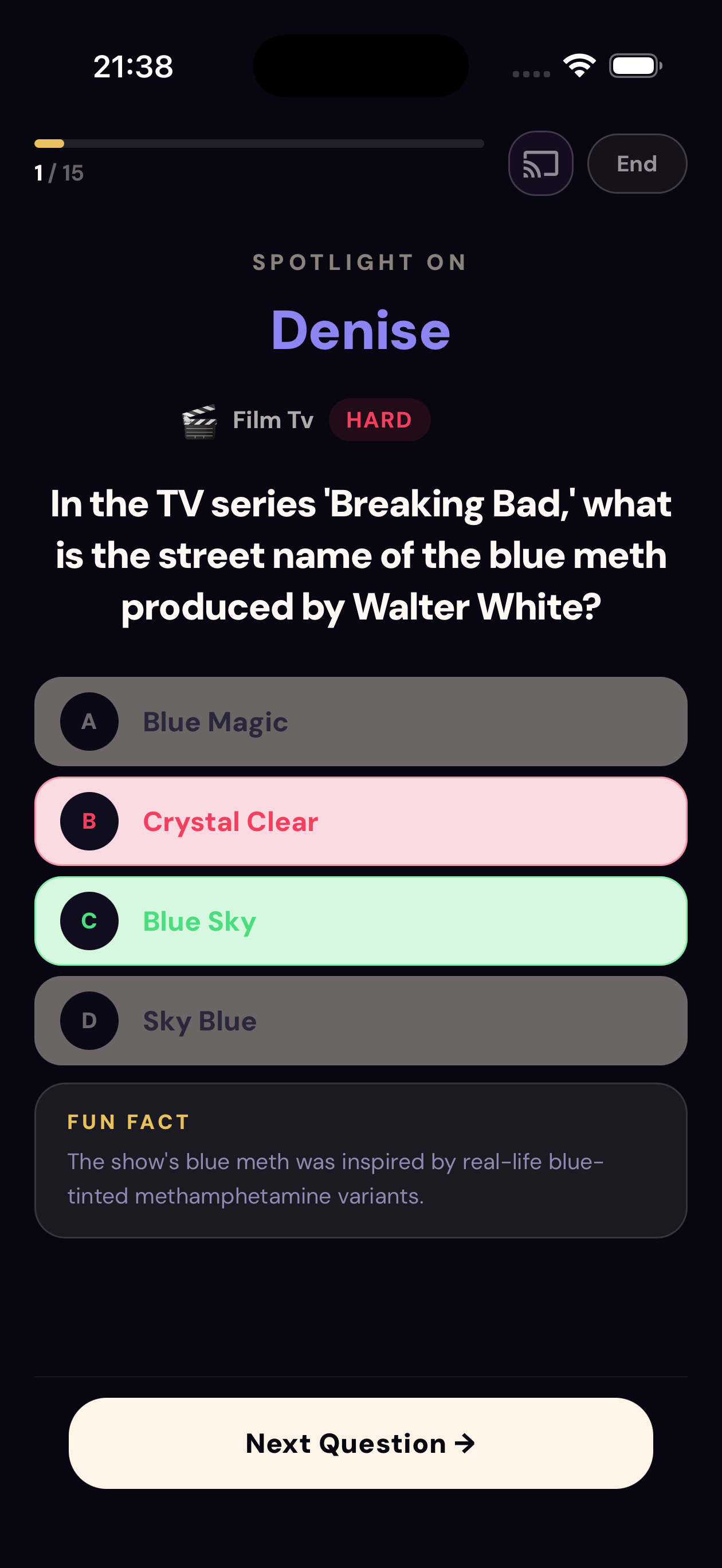 VybeAfterDark Quiz Night scoring screen
